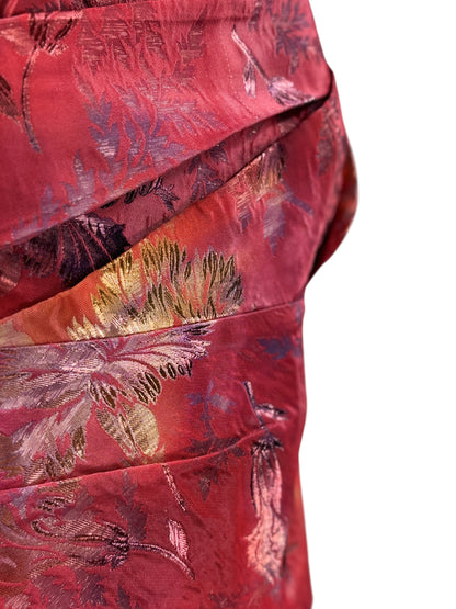 Christian Lacroix spring 1999 Red silk floral top 