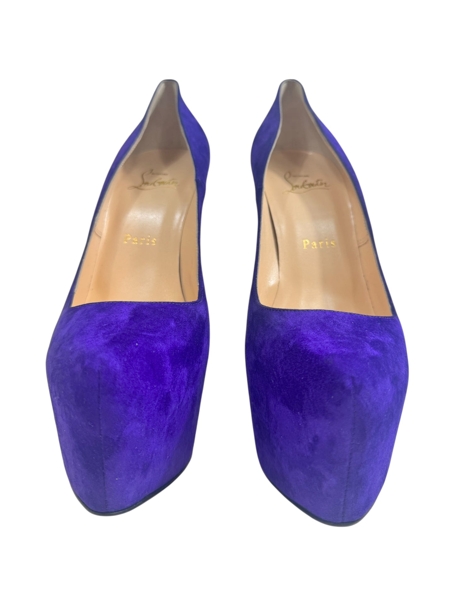 Christian Louboutin Daffodile purple suede pumps