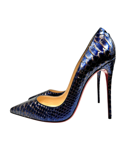 Christian Louboutin So Kate Snakeskin metallic pumps