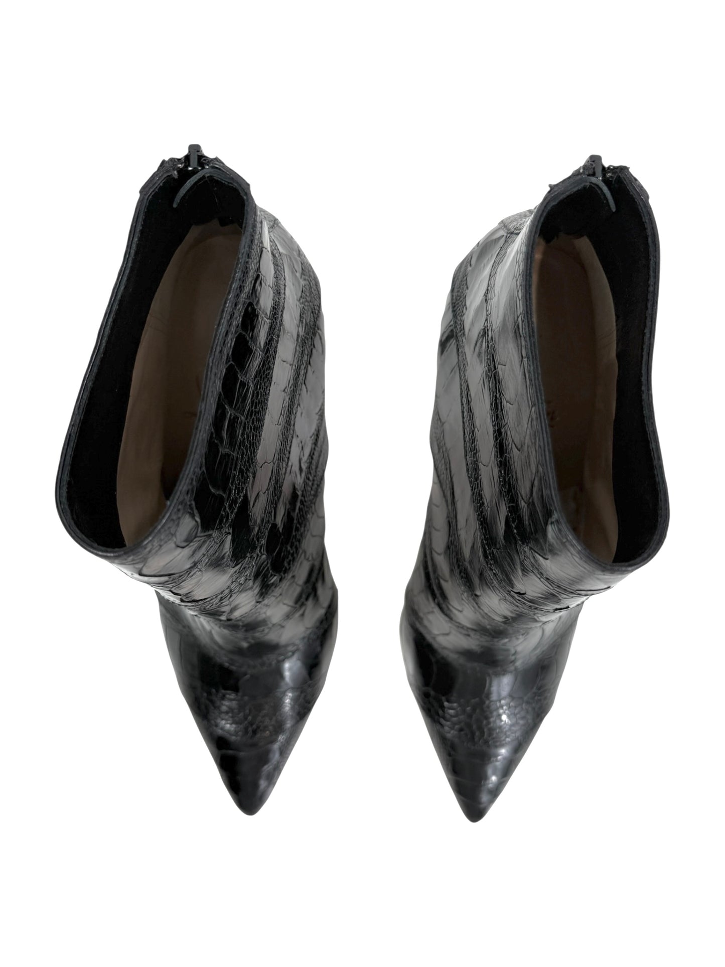 Christian Louboutin Zermadame black ostrich boots