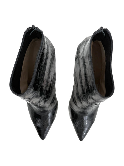 Christian Louboutin Zermadame black ostrich boots