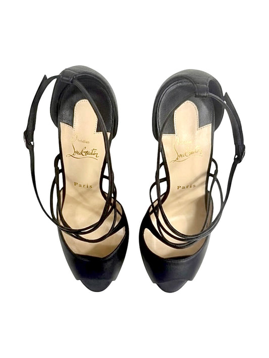 Christian Louboutin black lambskin holly pumps