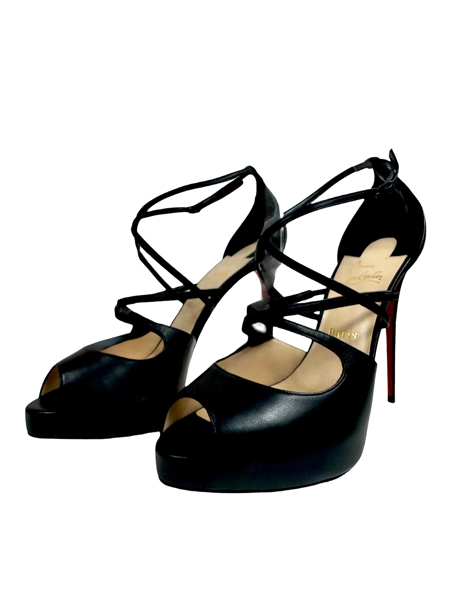 Christian Louboutin black lambskin holly pumps