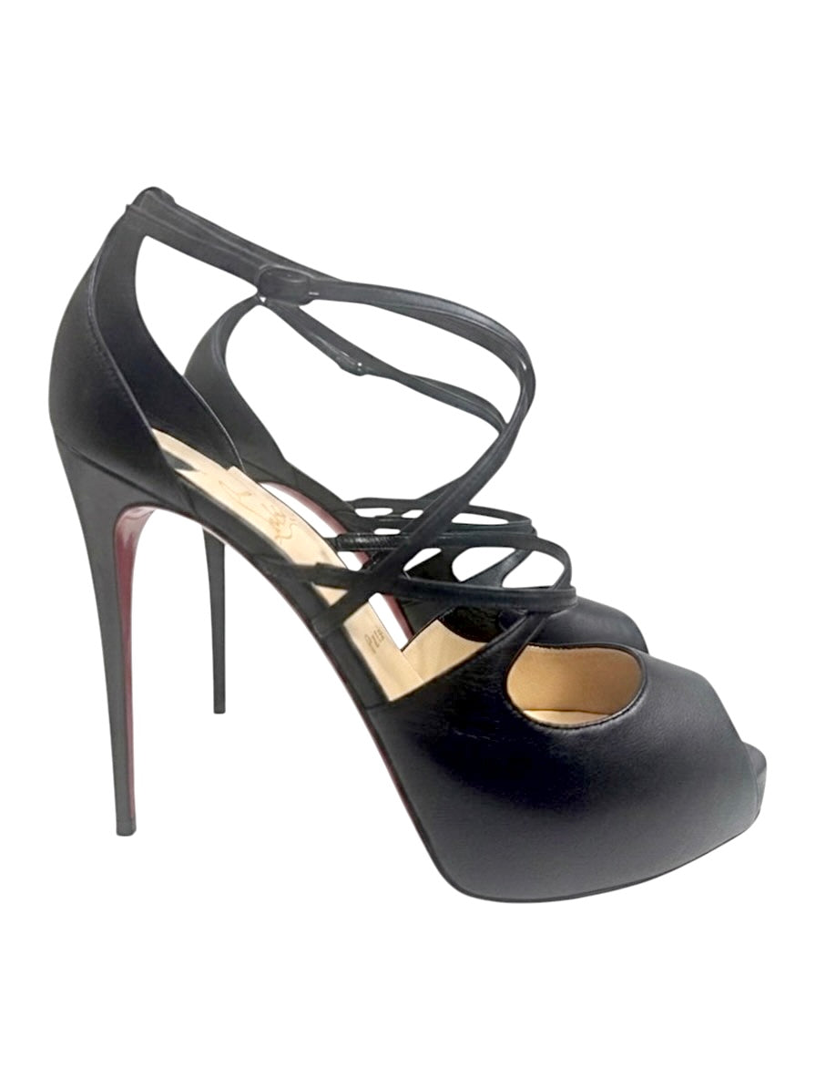 Christian Louboutin black lambskin holly pumps