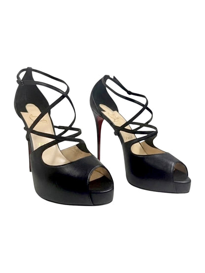 Christian Louboutin black lambskin holly pumps