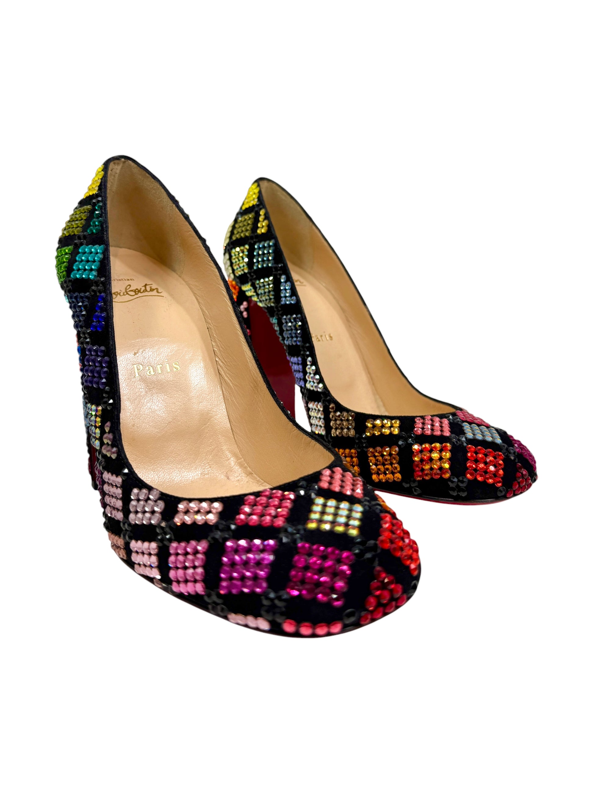 Christian Louboutin cadrilla multicolore crystal pumps