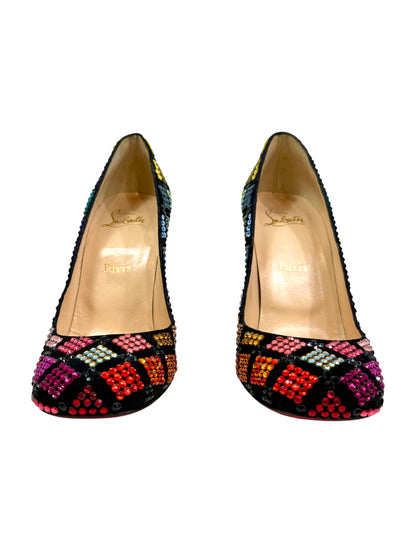 Christian Louboutin cadrilla multicolore crystal pumps