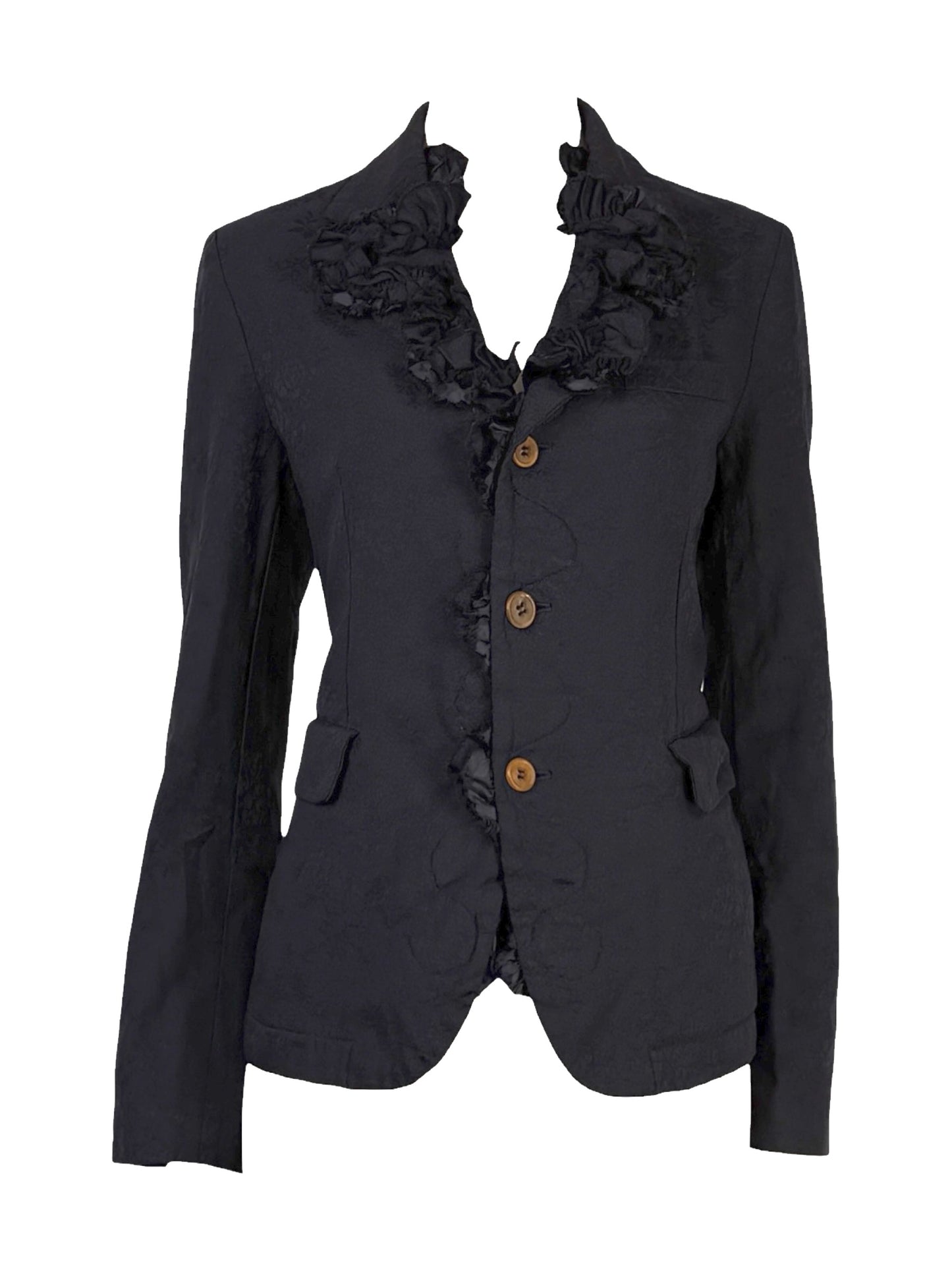 Comme des Garçons Collection Autumn winter 2015 2016 navy blue jacket with gathered details