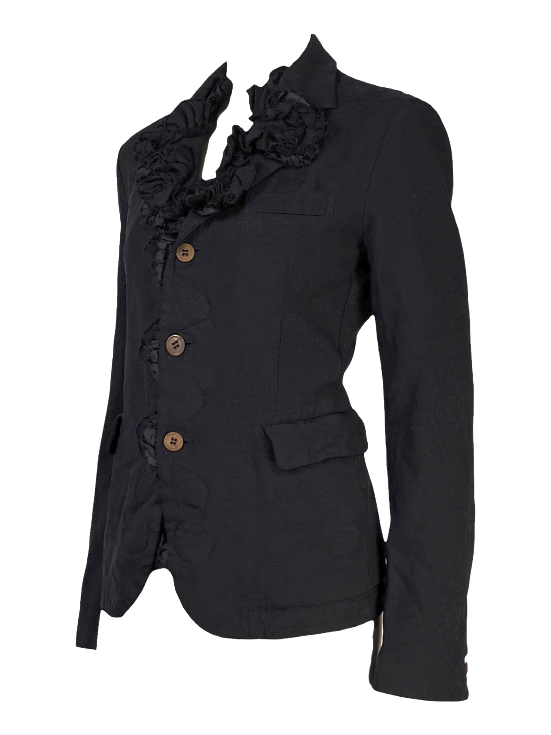 Comme des Garçons Collection Autumn winter 2015 2016 navy blue jacket with gathered details 2