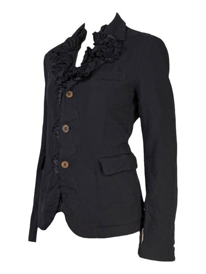 Comme des Garçons Collection Autumn winter 2015 2016 navy blue jacket with gathered details 2
