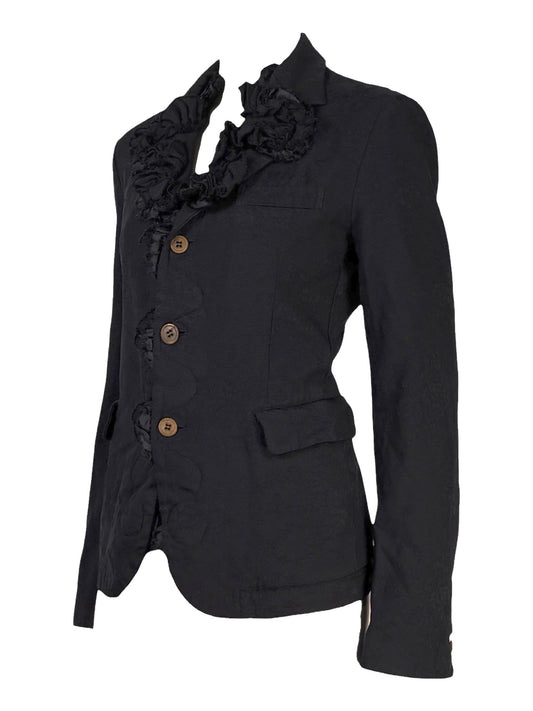 Comme des Garçons Collection Autumn winter 2015 2016 navy blue jacket with gathered details 2