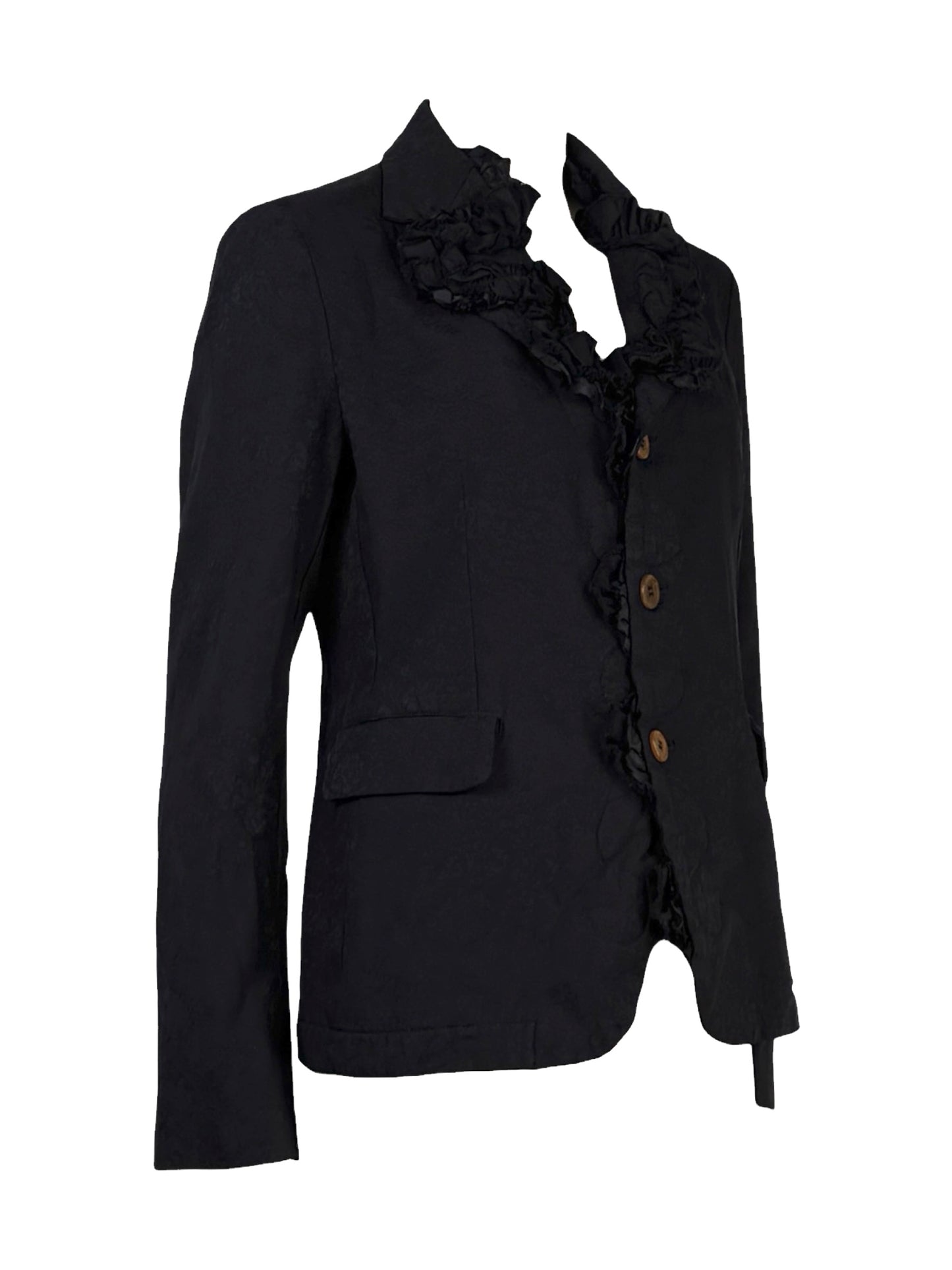 Comme des Garçons Collection Autumn winter 2015 2016 navy blue jacket with gathered details 7