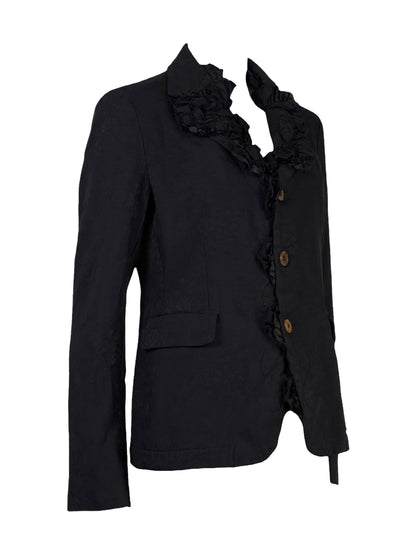 Comme des Garçons Collection Autumn winter 2015 2016 navy blue jacket with gathered details 7