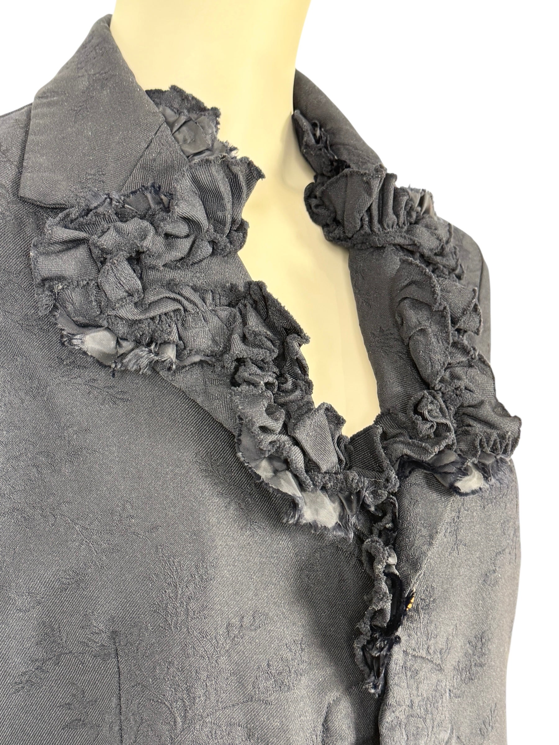 Comme des Garçons Collection Autumn winter 2015 2016 navy blue jacket with gathered details 8