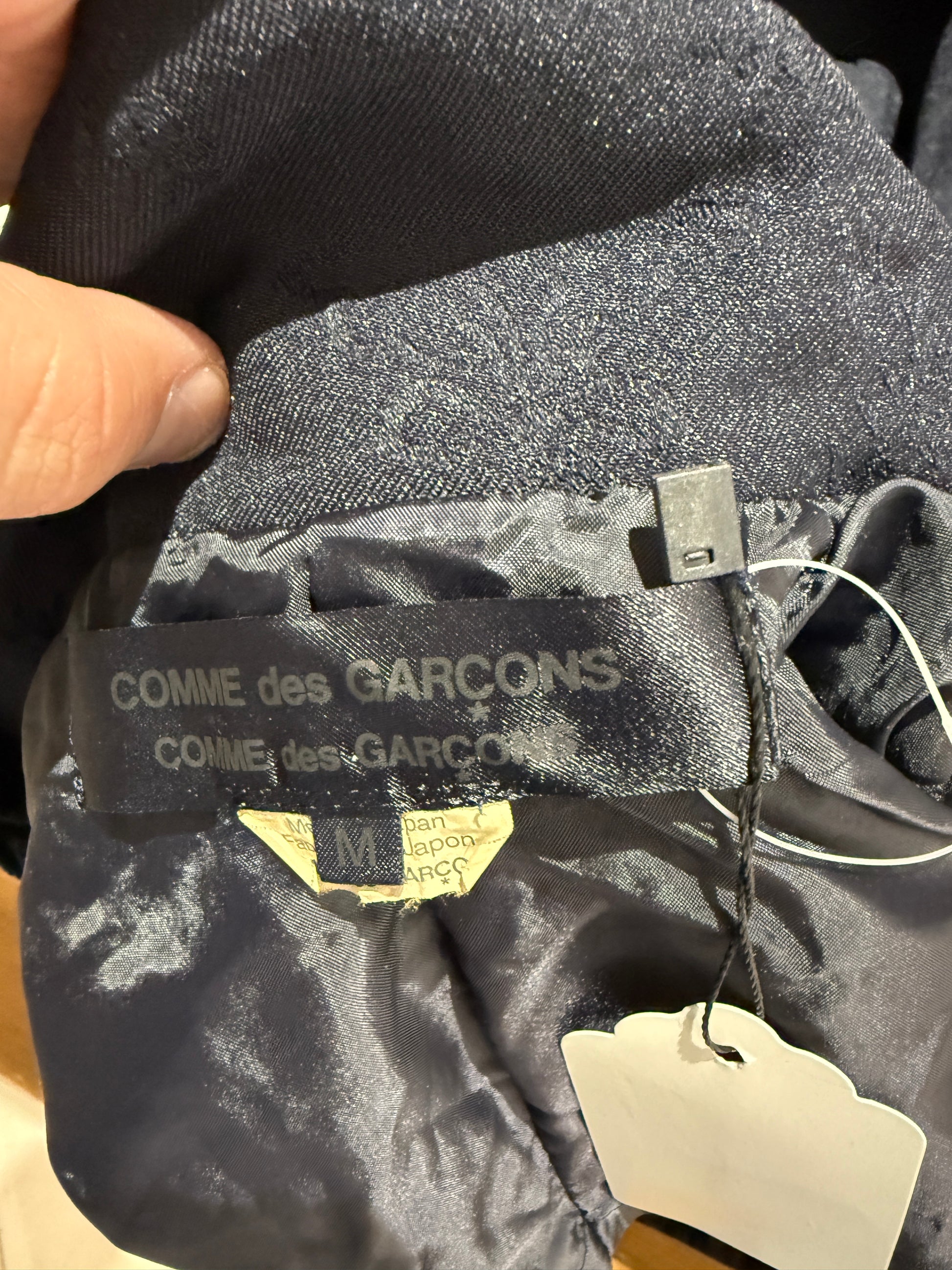 Comme des Garçons Collection Autumn winter 2015 2016 navy blue jacket with gathered details 9