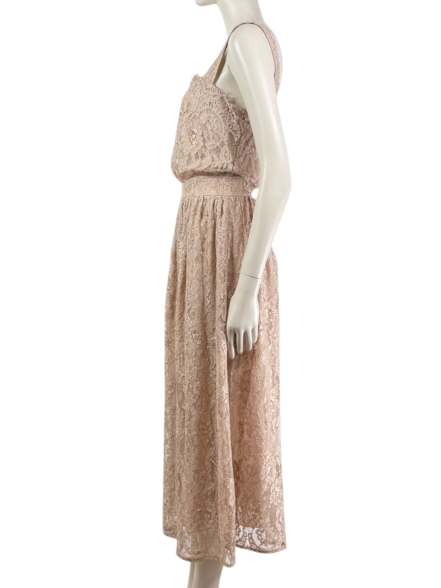 Dolce & Gabbana - Nude guipure lace dress with straps