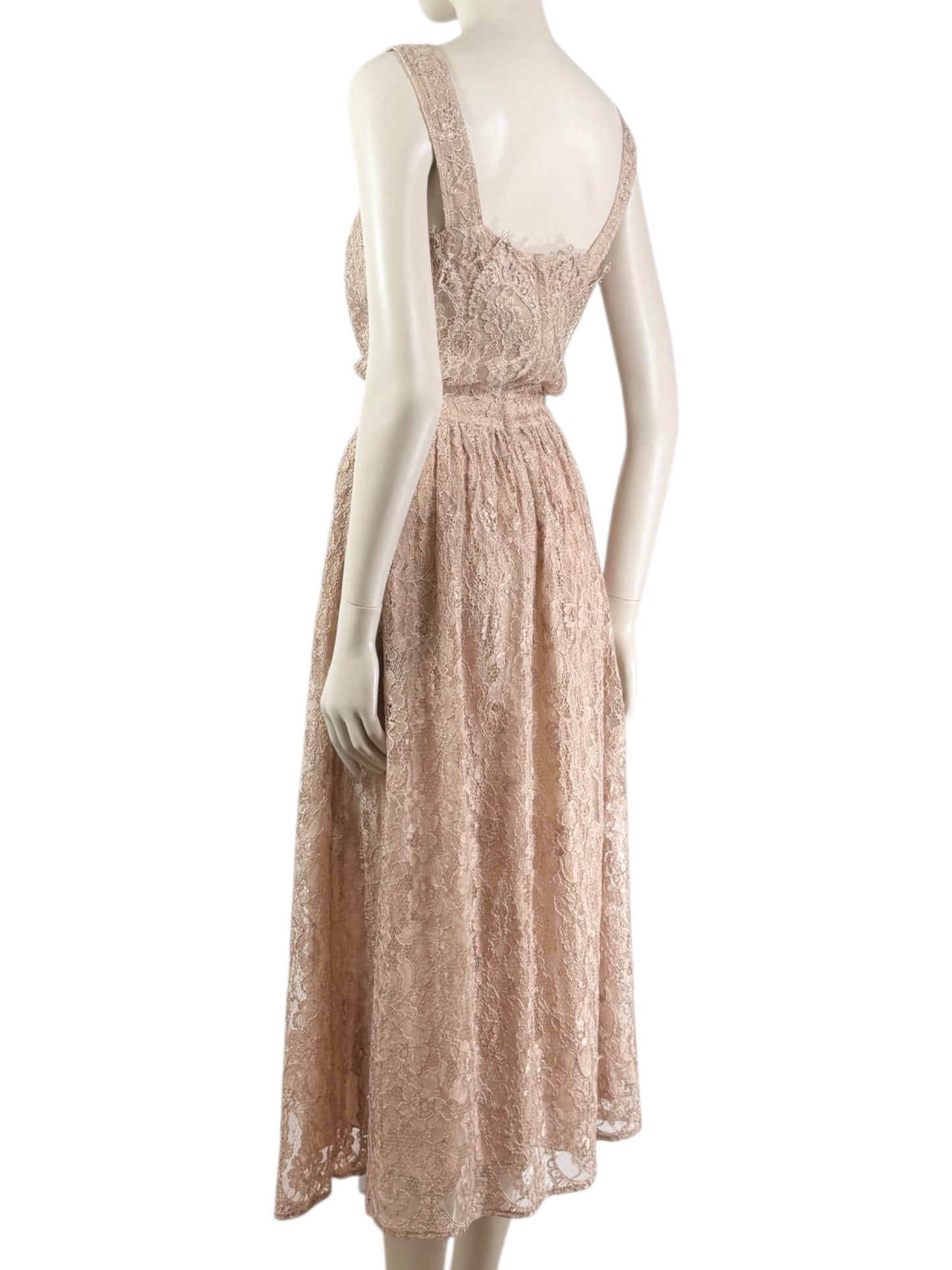 Dolce & Gabbana - Nude guipure lace dress with straps