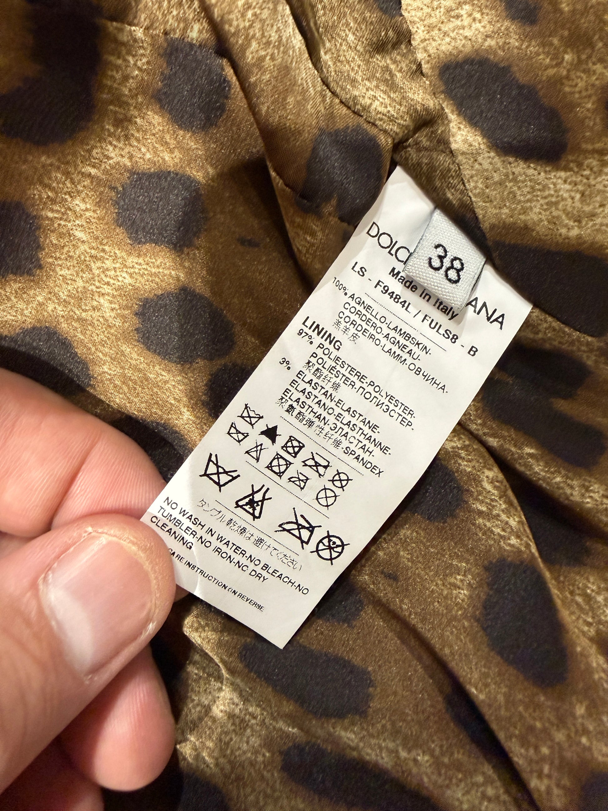 Dolce & Gabbana - Short black lambskin leather jacket