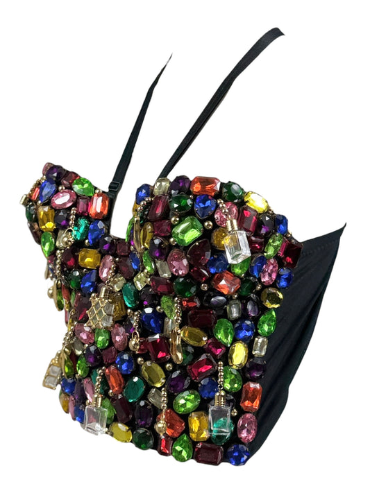 Dolce Gabbana Fall 1991 multicolor crystal bustier 