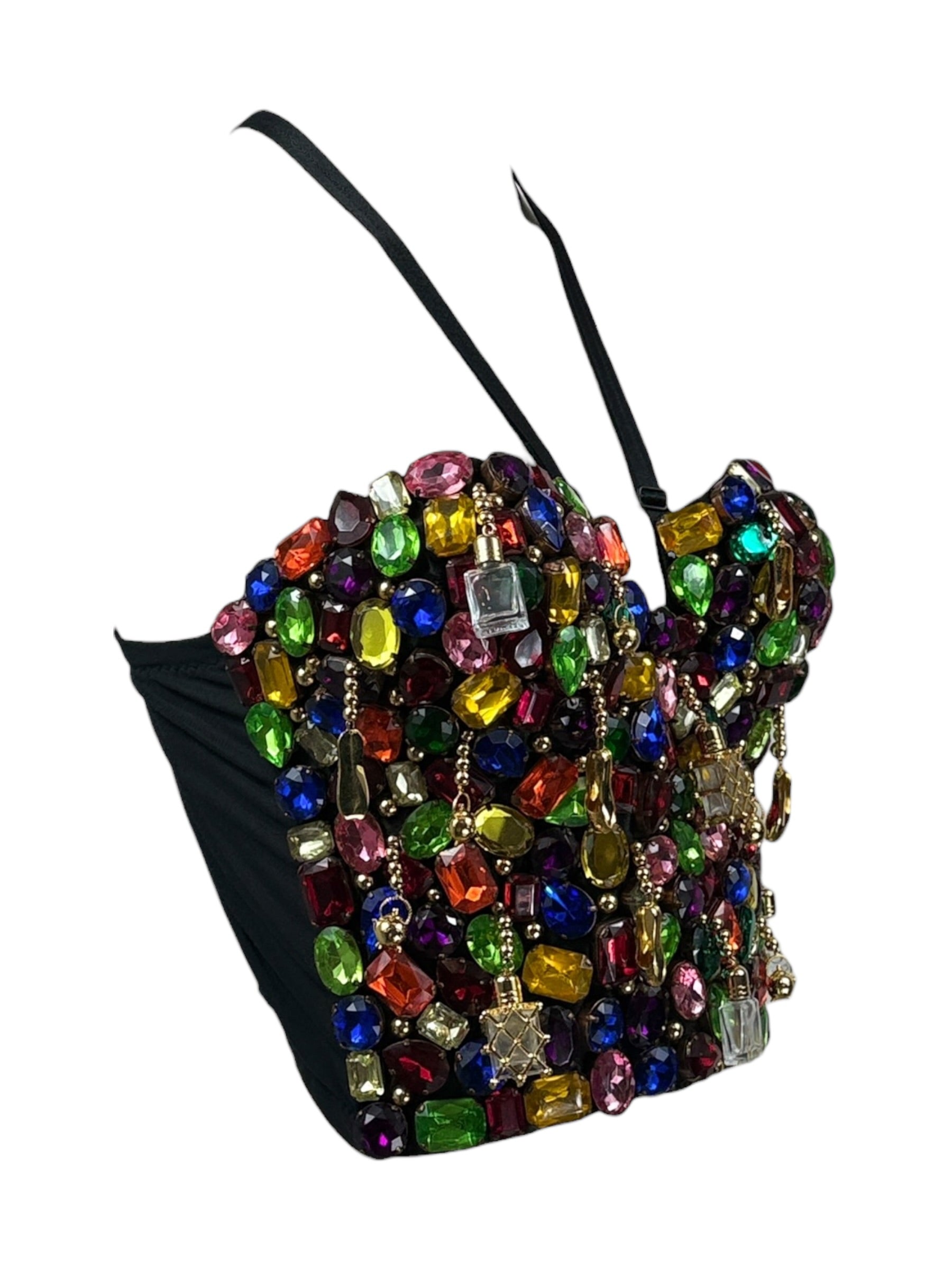Dolce Gabbana Fall 1991 multicolor crystal bustier 