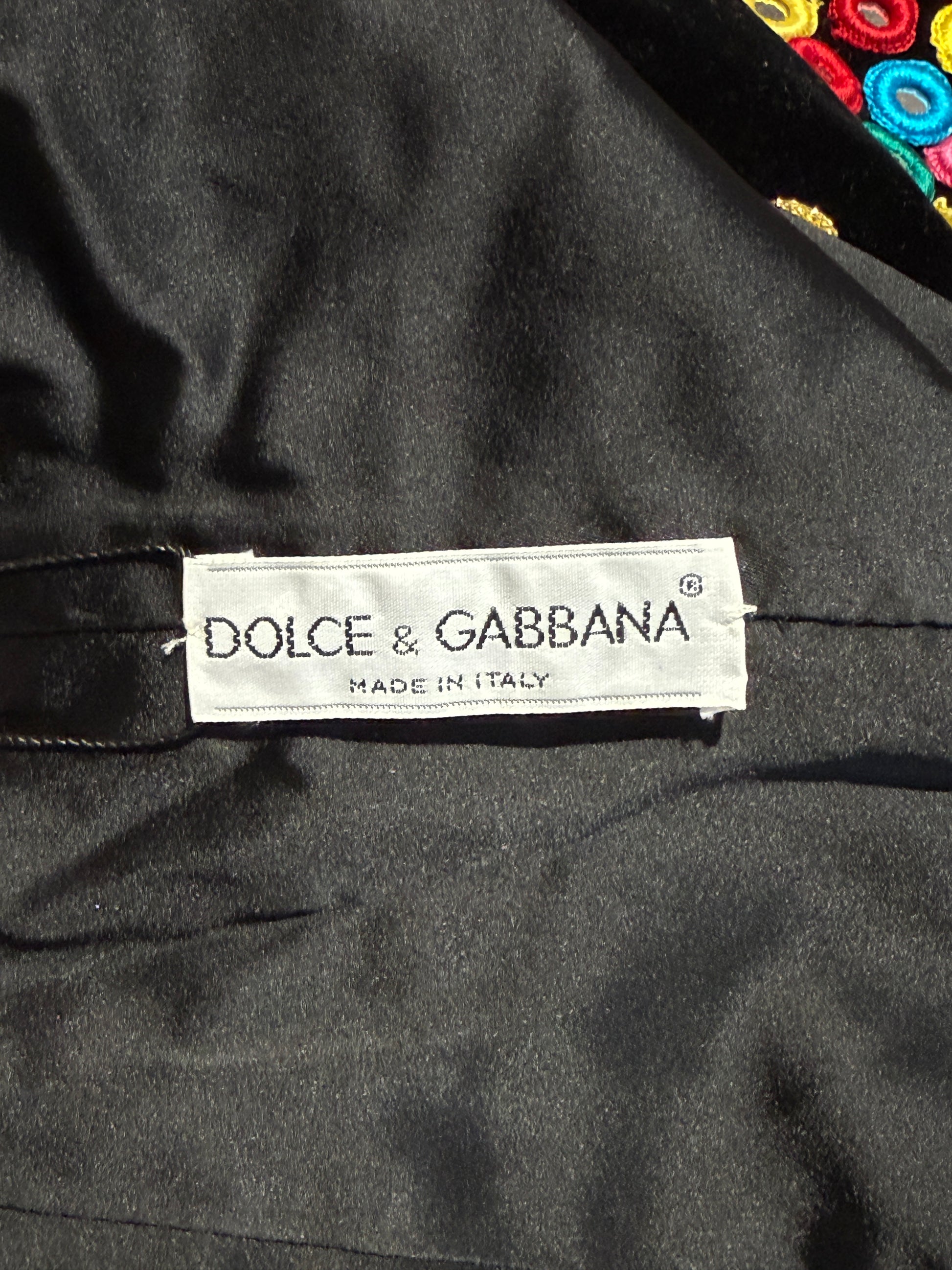 Dolce Gabbana Fall 1992 Ensemble velvet waistcoats spaghetti dress