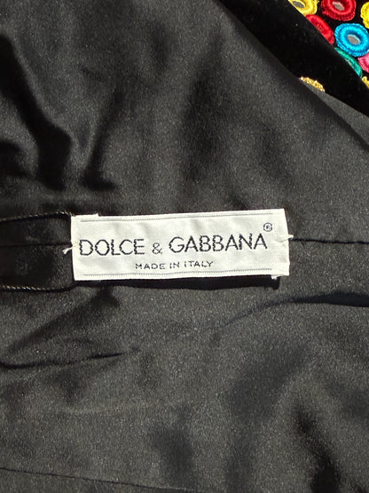 Dolce Gabbana Fall 1992 Ensemble velvet waistcoats spaghetti dress