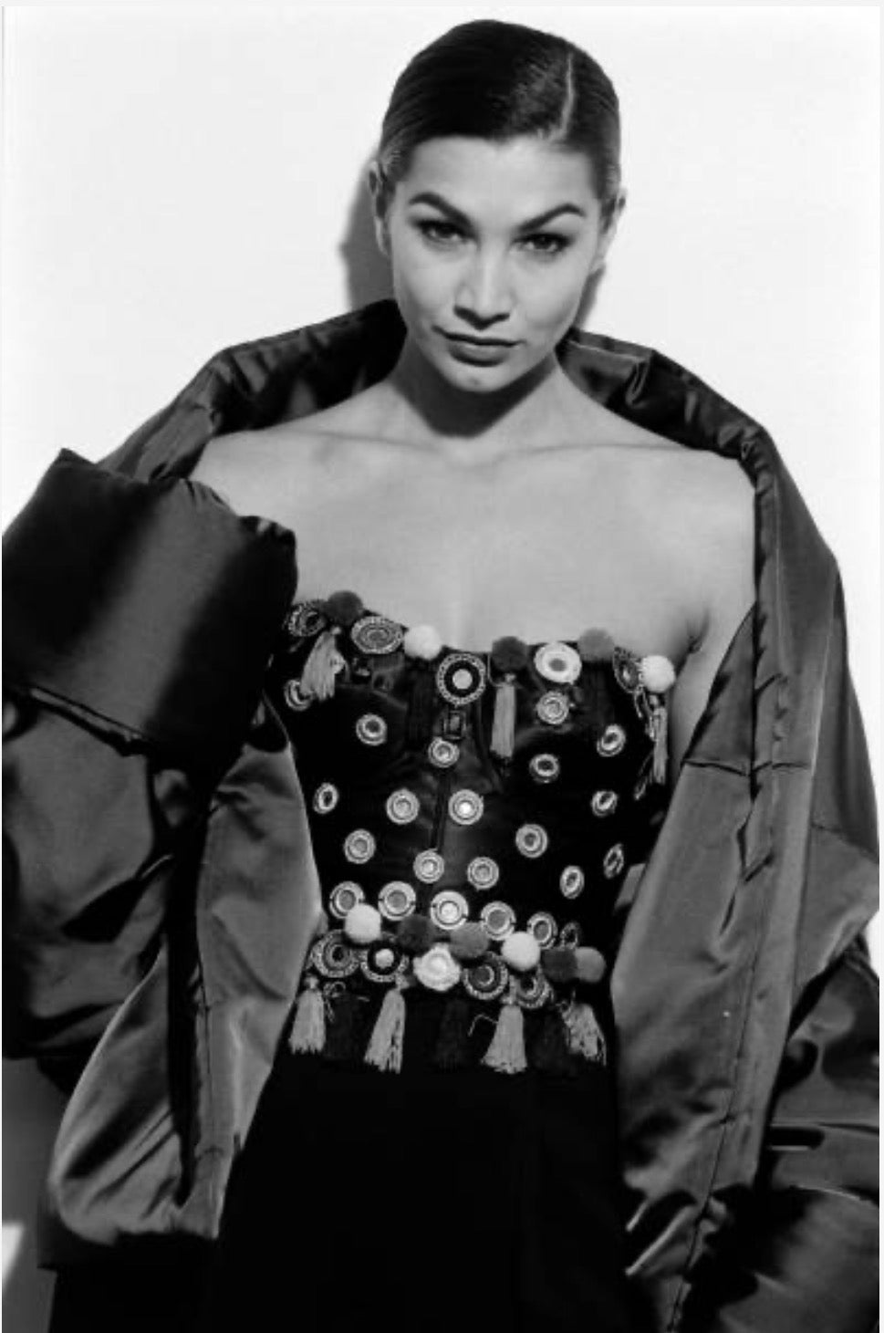 Dolce Gabbana Fall 1992 Ensemble velvet waistcoats spaghetti dress