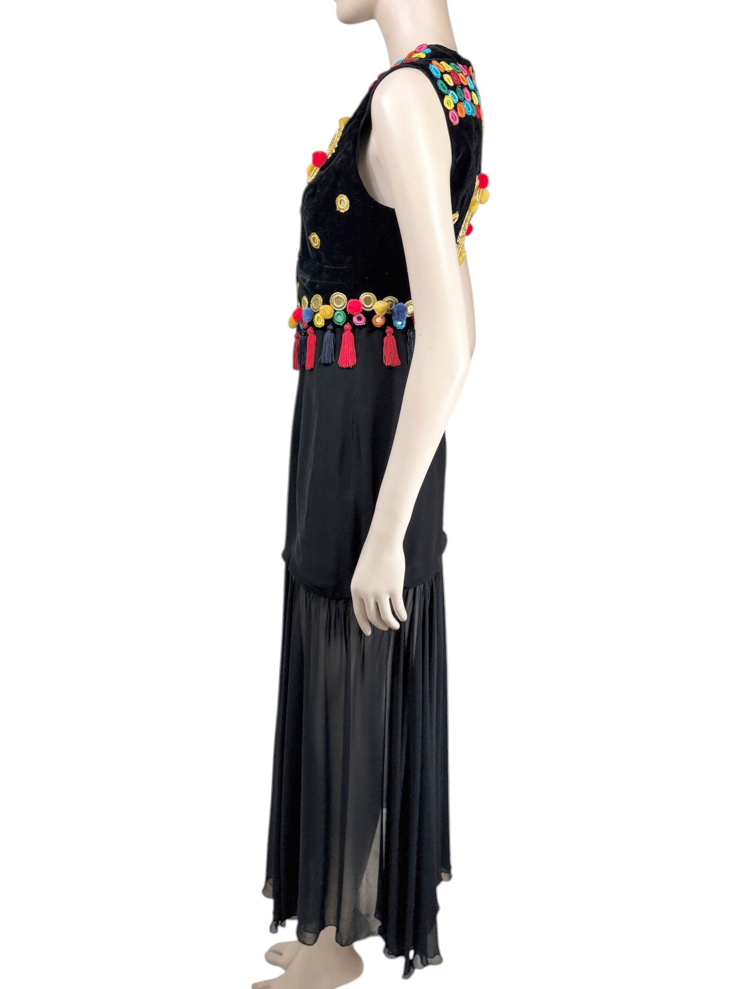 Dolce Gabbana Fall 1992 Ensemble velvet waistcoats spaghetti dress