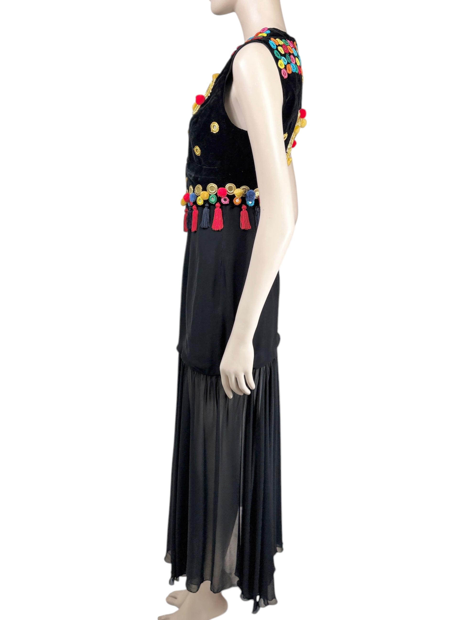 Dolce Gabbana Fall 1992 Ensemble velvet waistcoats spaghetti dress