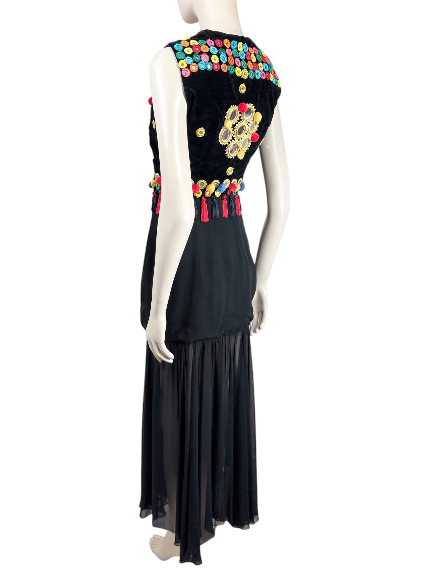 Dolce Gabbana Fall 1992 Ensemble velvet waistcoats spaghetti dress