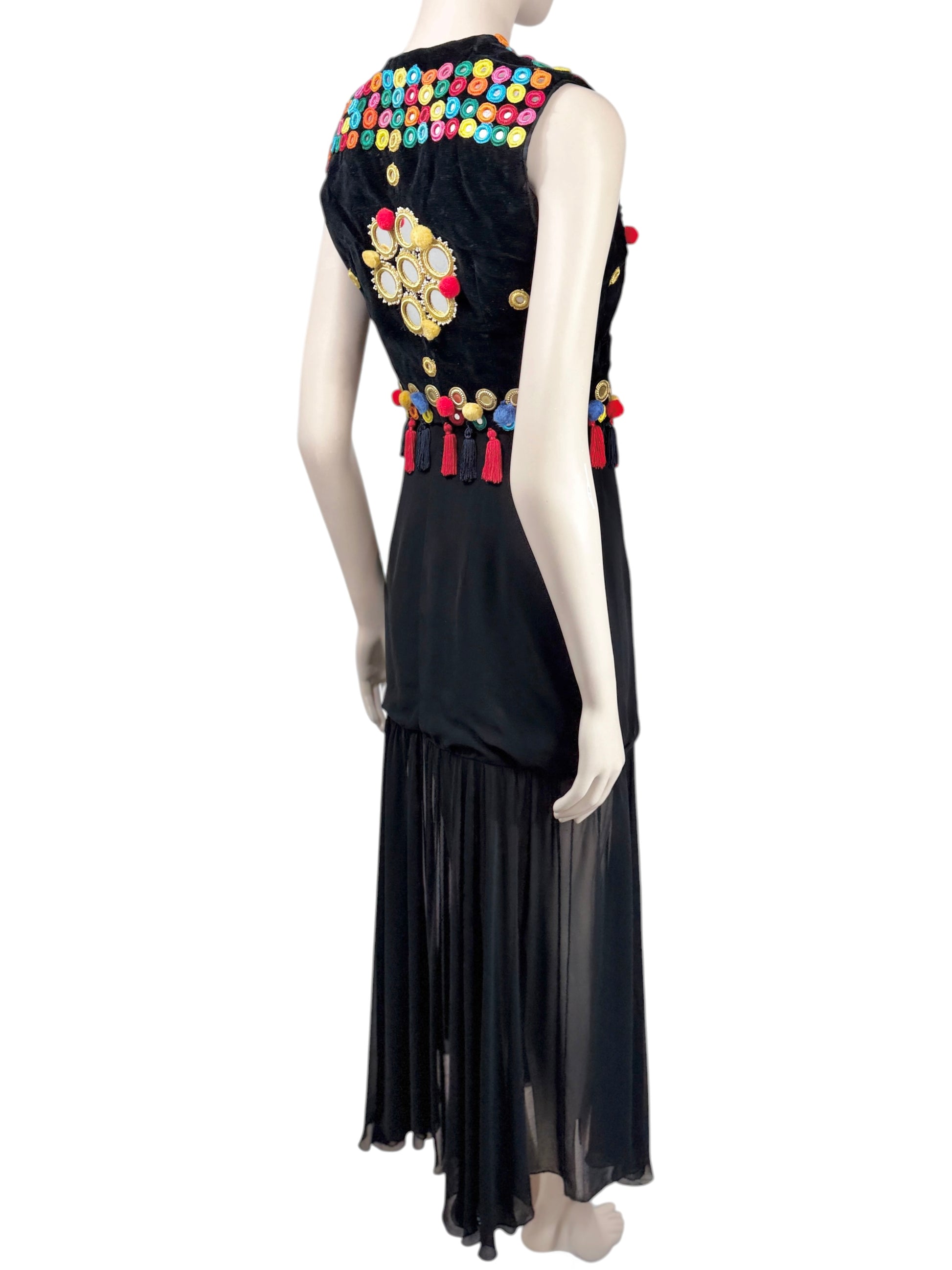 Dolce Gabbana Fall 1992 Ensemble velvet waistcoats spaghetti dress