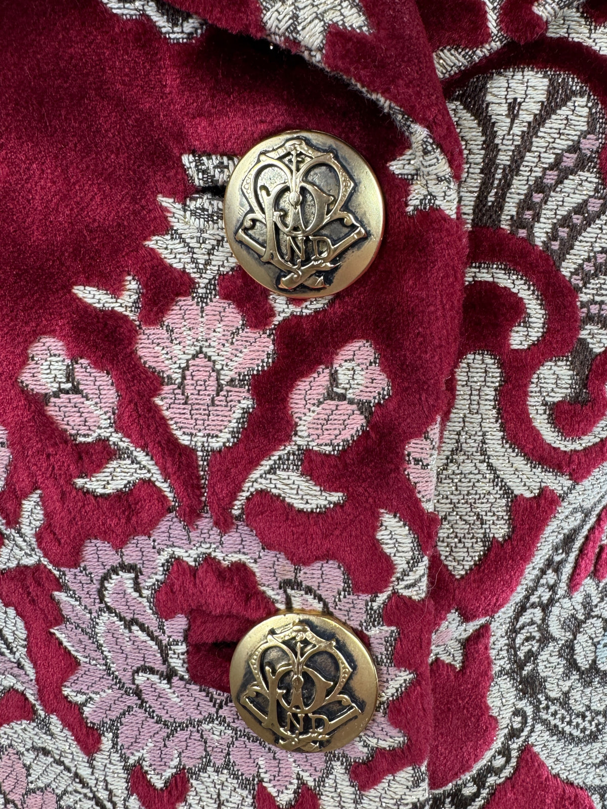 Dolce Gabbana Fall 1992 Gold and red brocade velvet blazer