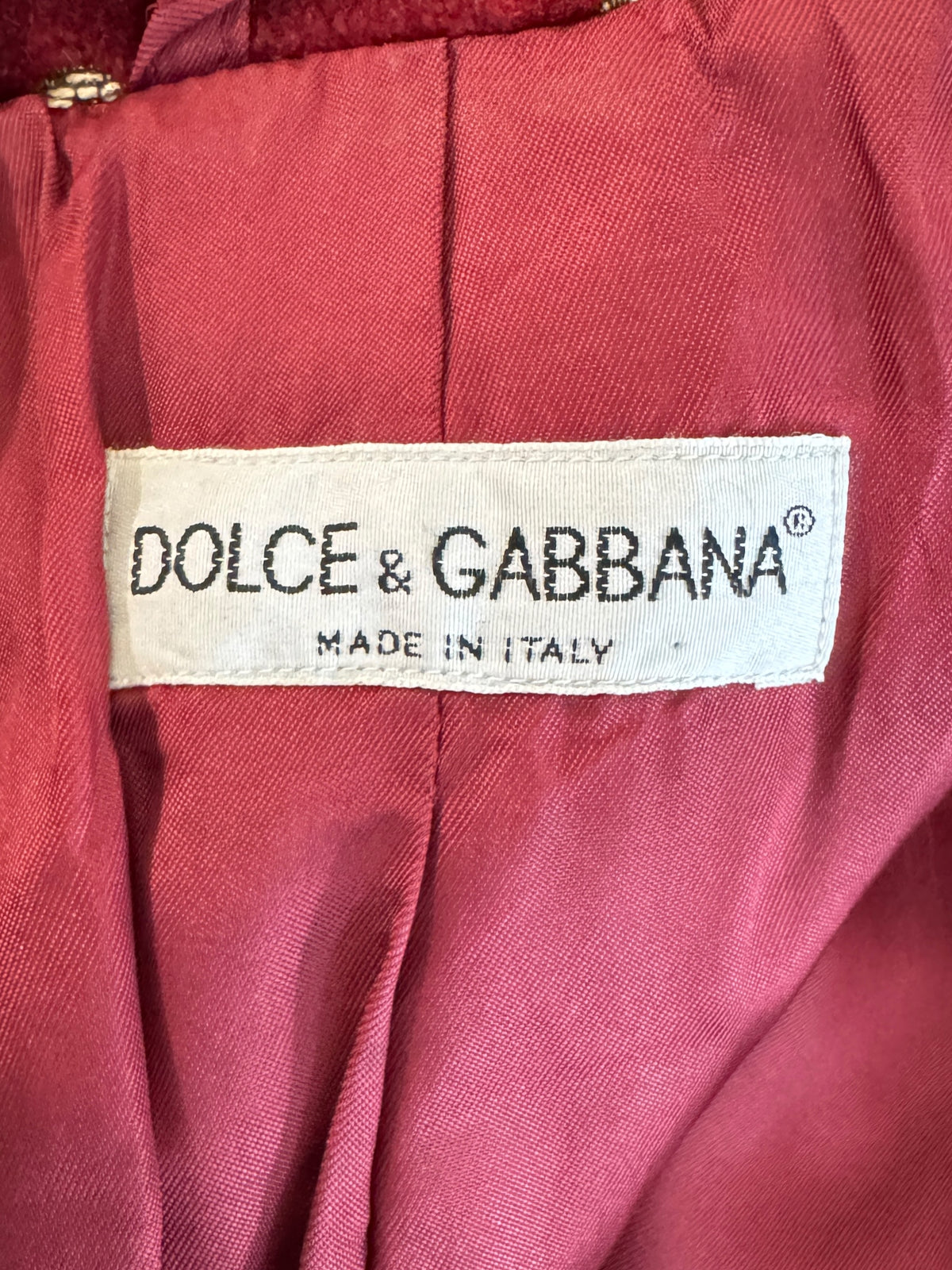 Dolce Gabbana Fall 1992 Gold and red brocade velvet blazer
