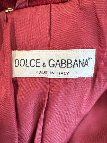 Dolce Gabbana Fall 1992 Gold and red brocade velvet blazer