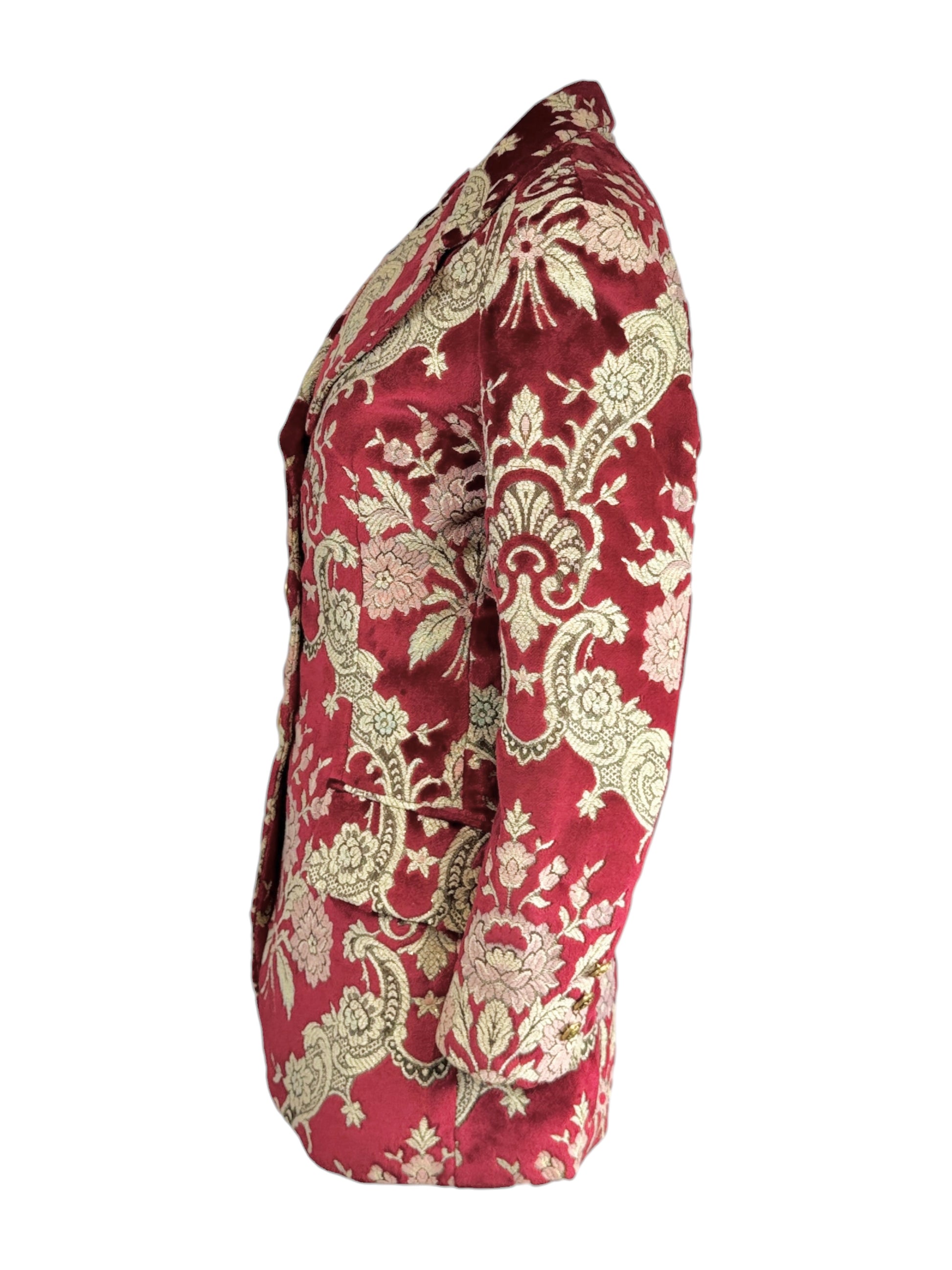 Dolce Gabbana Fall 1992 Gold and red brocade velvet blazer