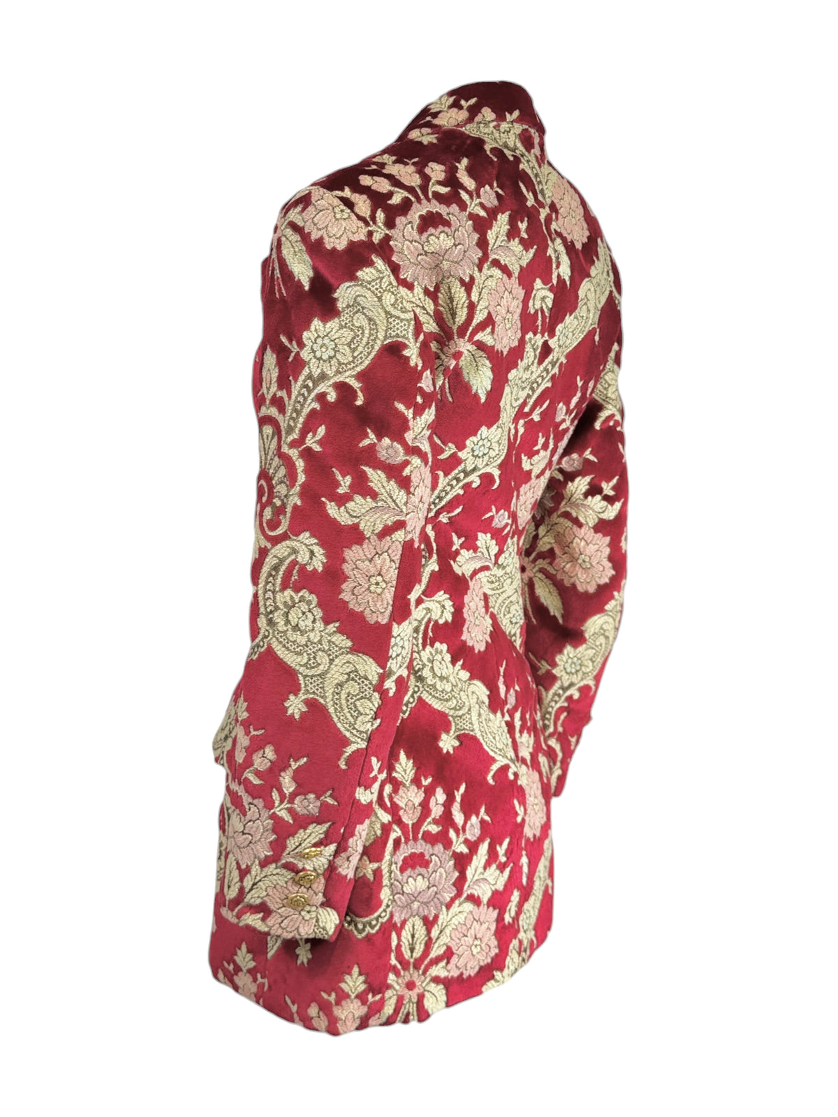 Dolce Gabbana Fall 1992 Gold and red brocade velvet blazer