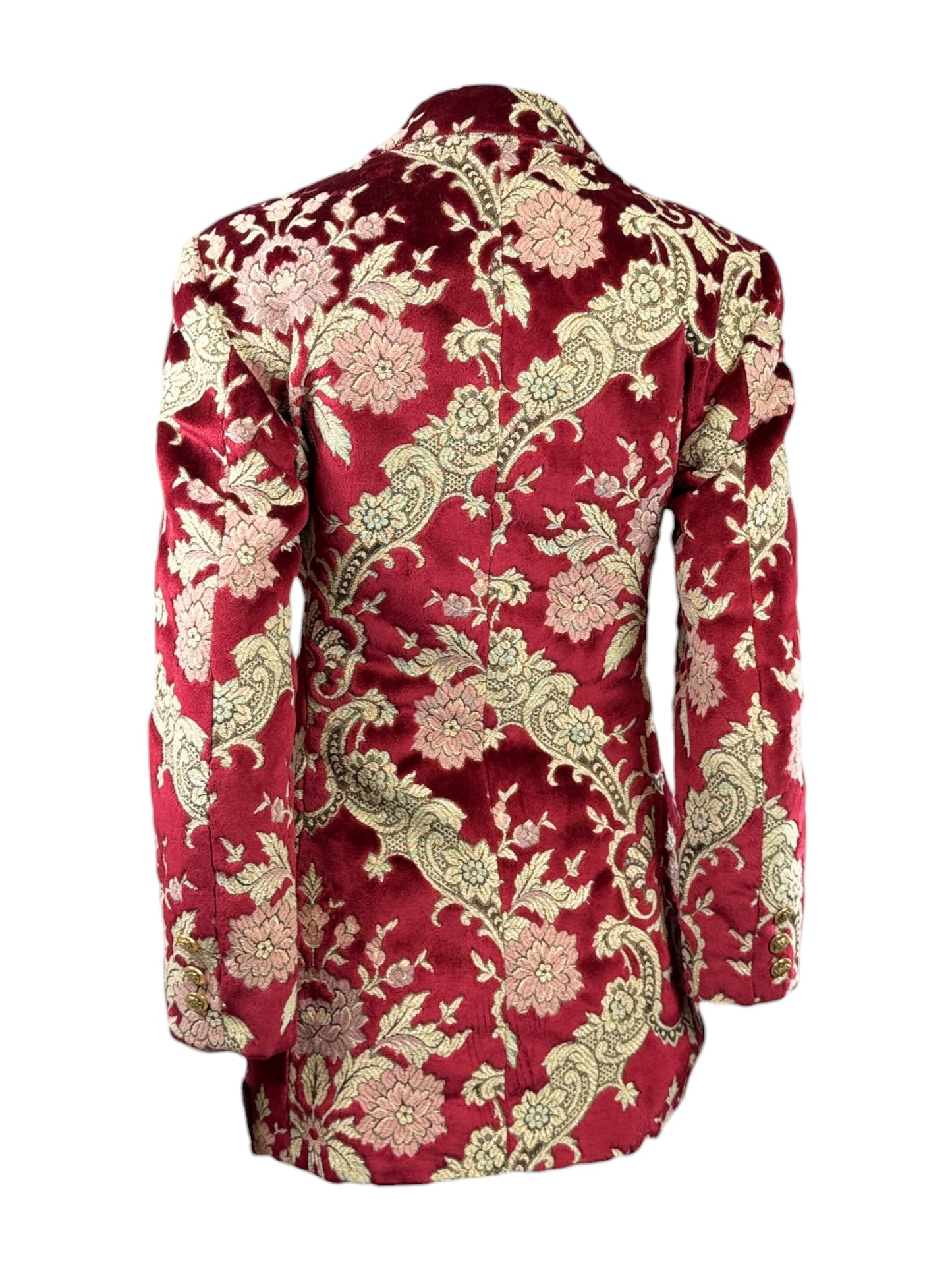 Dolce Gabbana Fall 1992 Gold and red brocade velvet blazer