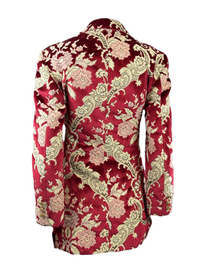 Dolce Gabbana Fall 1992 Gold and red brocade velvet blazer