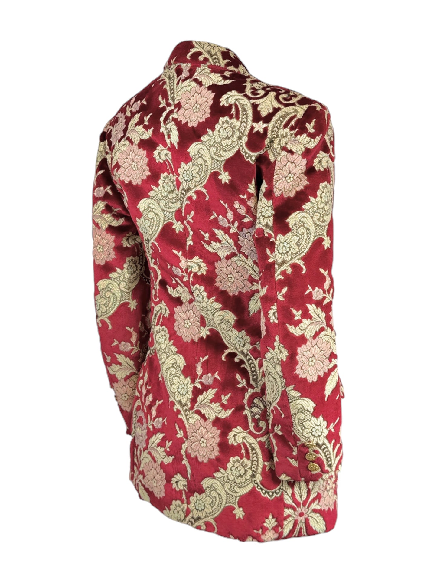 Dolce Gabbana Fall 1992 Gold and red brocade velvet blazer