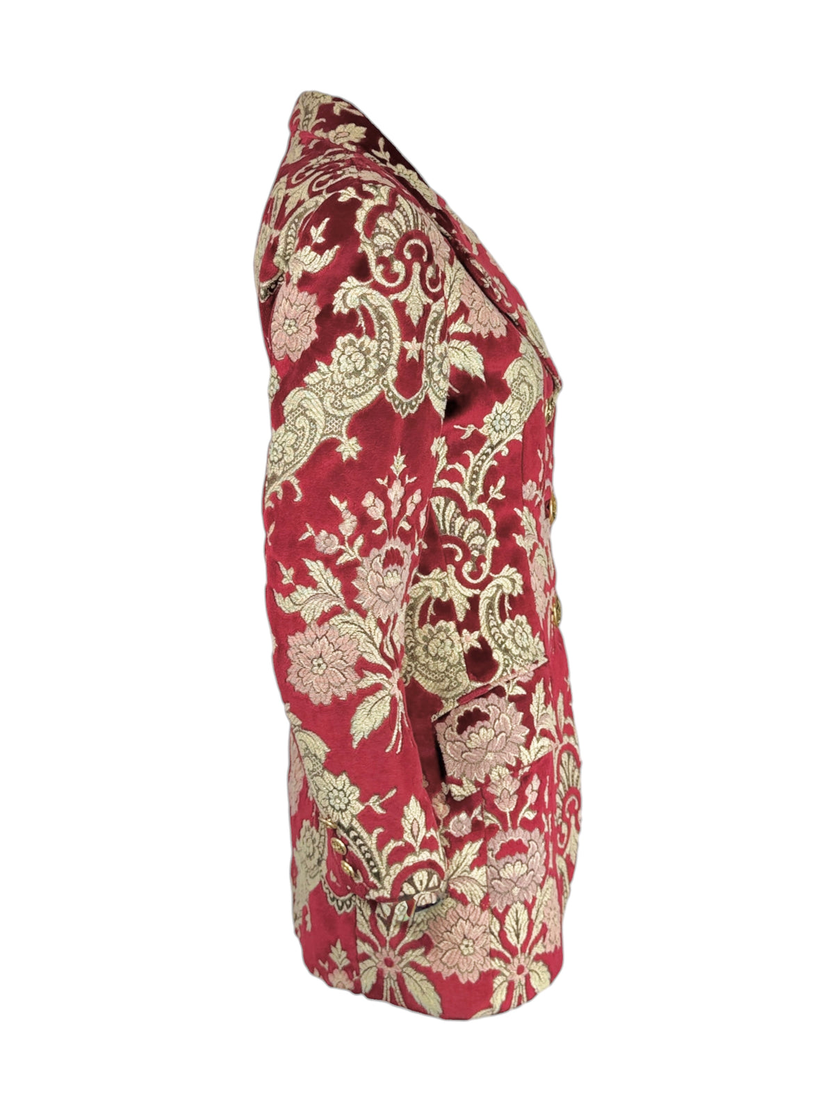 Dolce Gabbana Fall 1992 Gold and red brocade velvet blazer