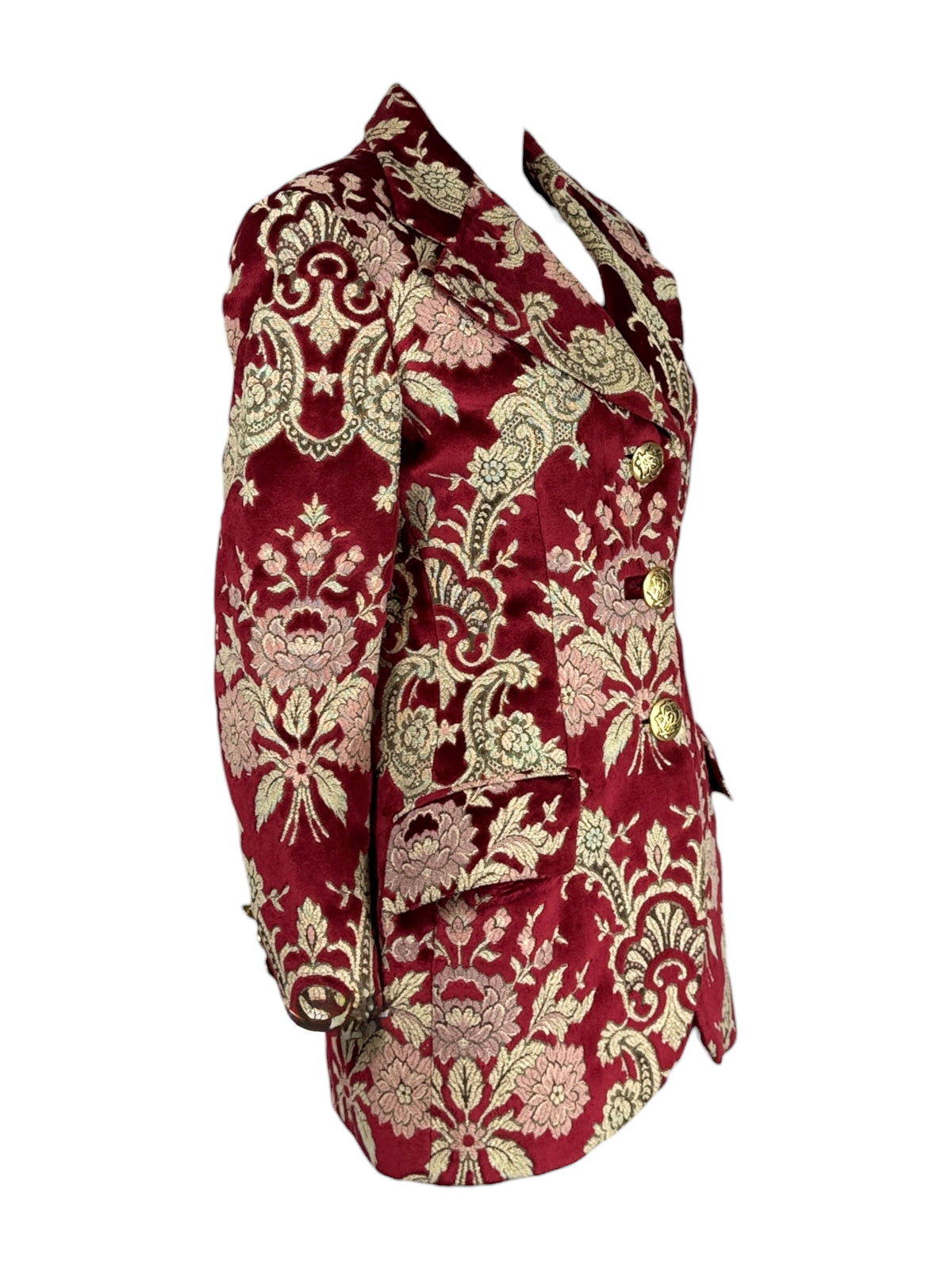 Dolce Gabbana Fall 1992 Gold and red brocade velvet blazer