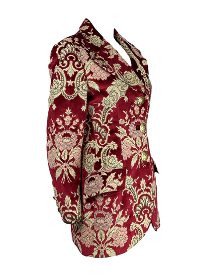 Dolce Gabbana Fall 1992 Gold and red brocade velvet blazer