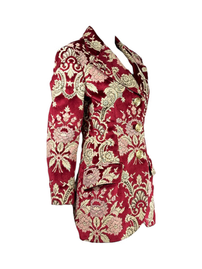 Dolce Gabbana Fall 1992 Gold and red brocade velvet blazer