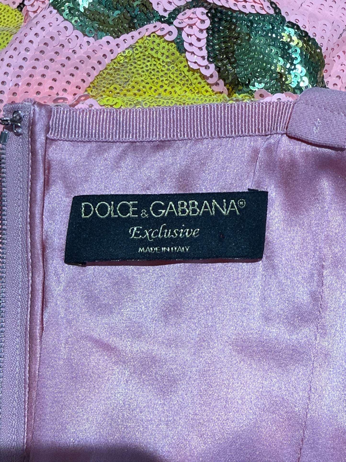 Dolce Gabbana Sequin lemon mini dress