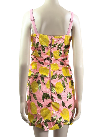 Dolce Gabbana Sequin lemon mini dress