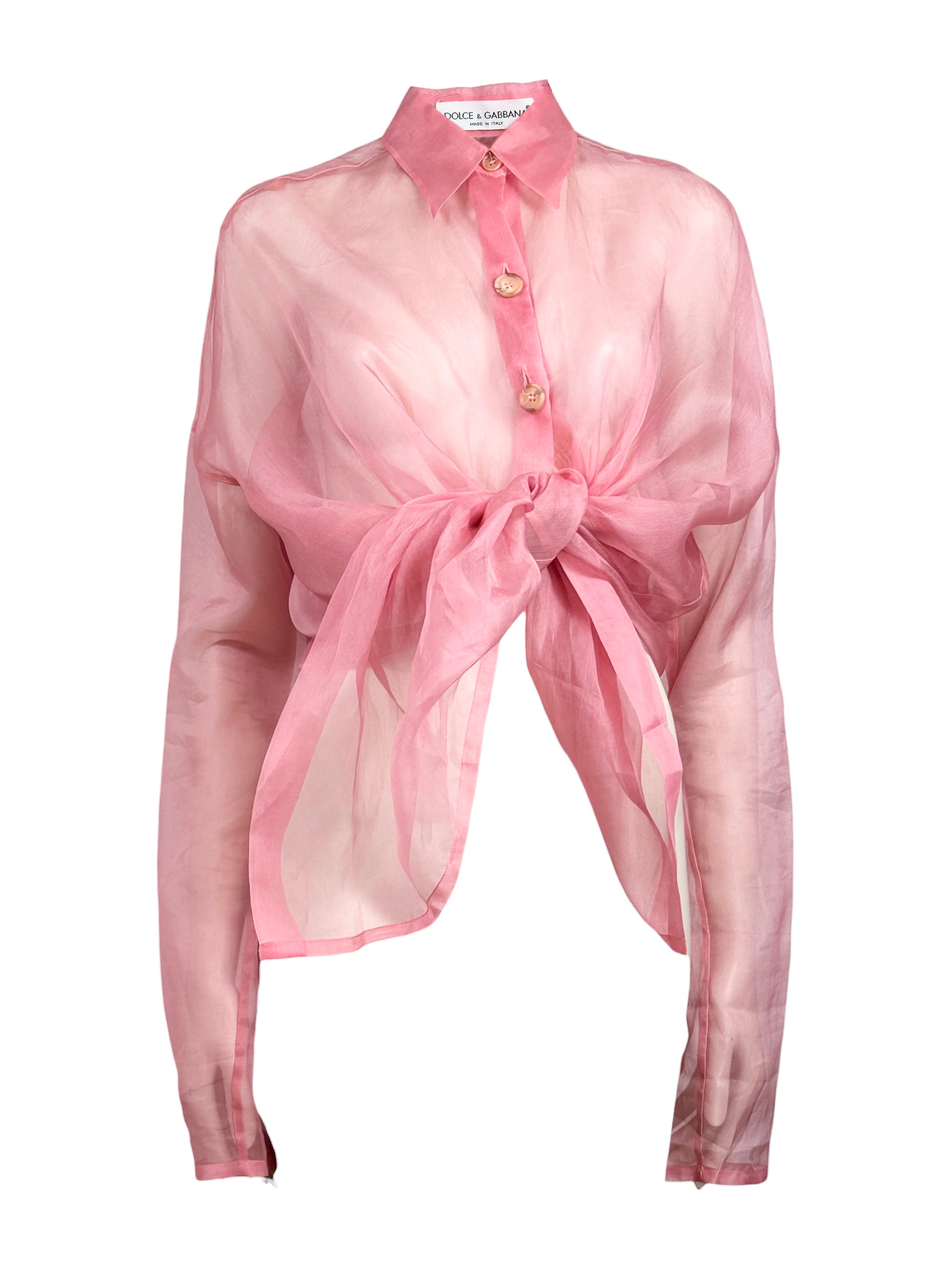 Dolce Gabbana Spring 1992 Pink organza shirt