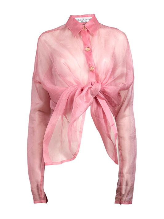 Dolce Gabbana Spring 1992 Pink organza shirt