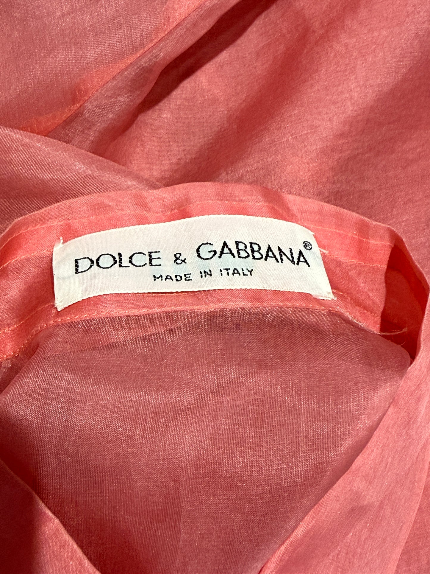 Dolce Gabbana Spring 1992 Pink organza shirt