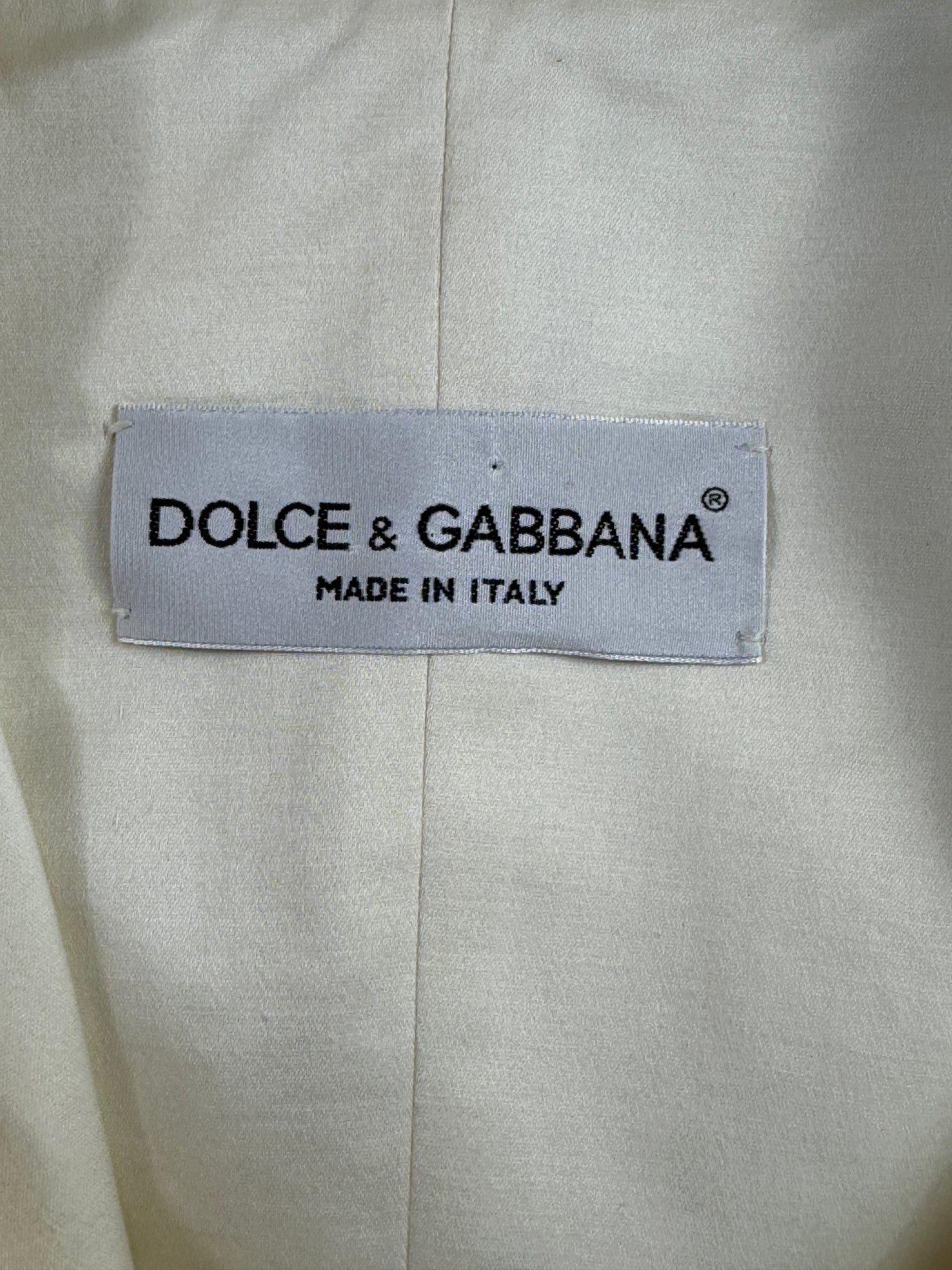 Dolce Gabbana Spring 1992 ecru perfecto with pearls