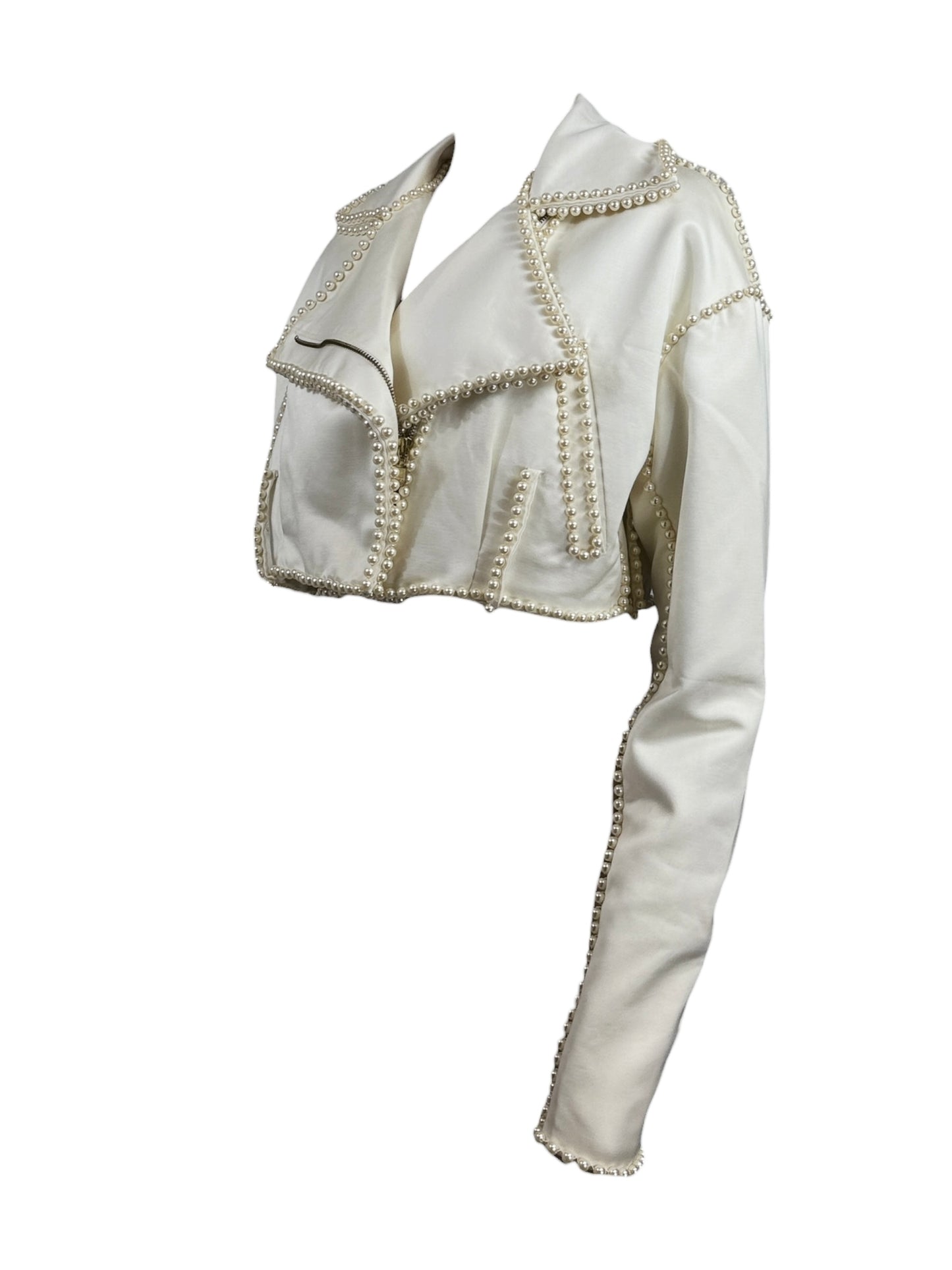 Dolce Gabbana Spring 1992 ecru perfecto with pearls